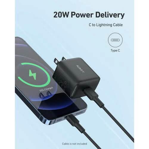 PA-R1S Swift Charger with PD & QC 3.0 USB C 20W Black DailySale