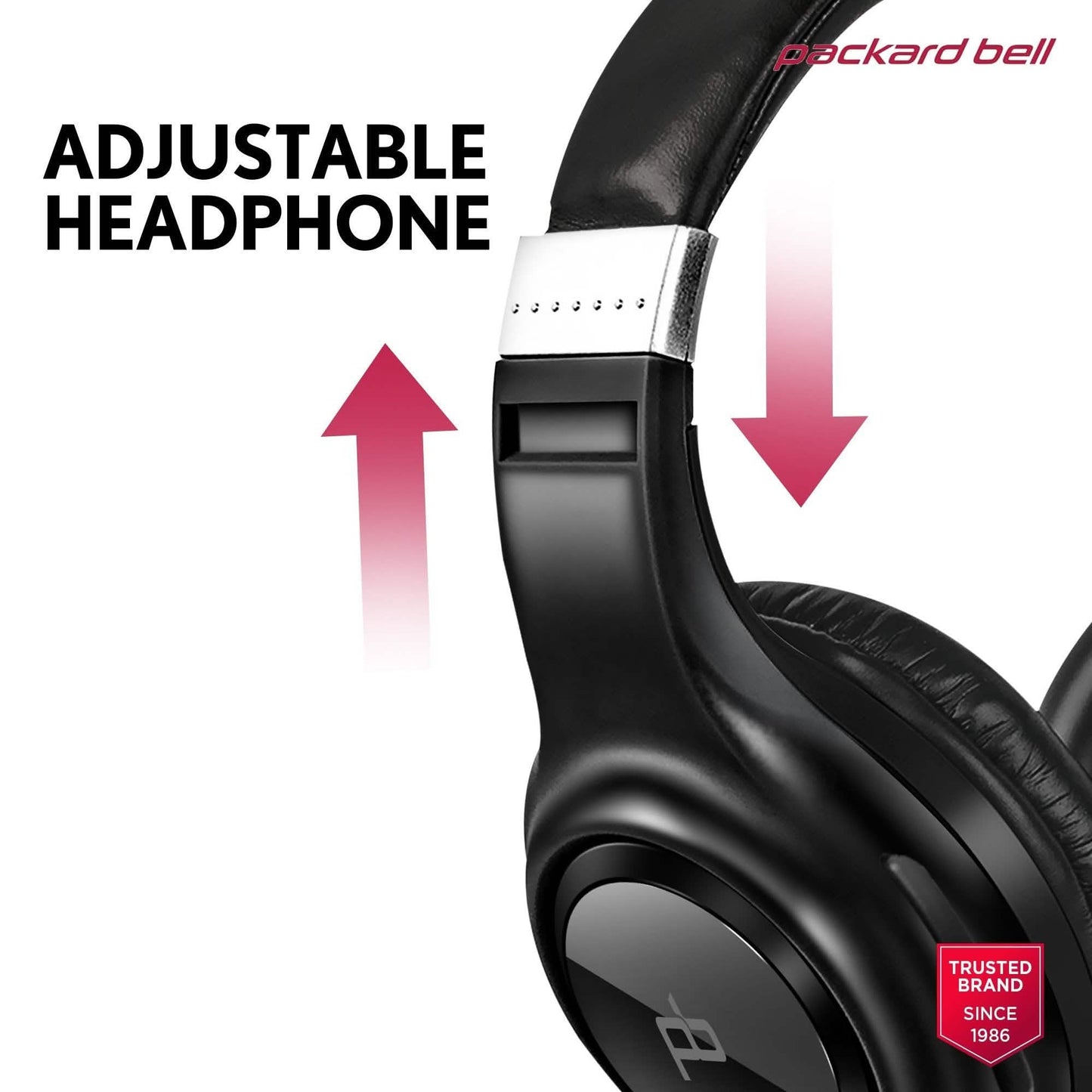 Packard Bell  Dynamic Audio Wireless Headphones - Rechargeable HD Headset DailySale