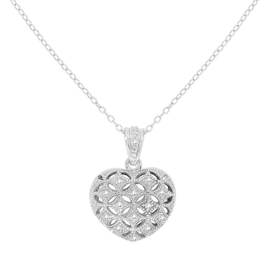 Patterned Heart Locket Pendant Necklace DailySale