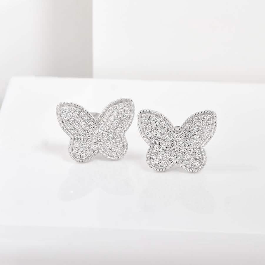 Pave Butterfly Studs DailySale