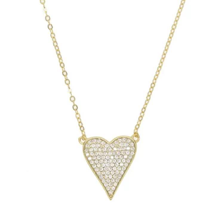 Pave Elongated Heart Necklace DailySale