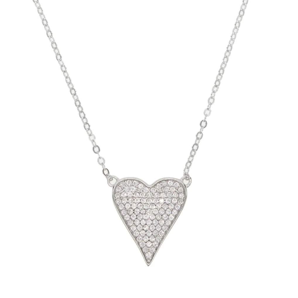 Pave Elongated Heart Necklace DailySale