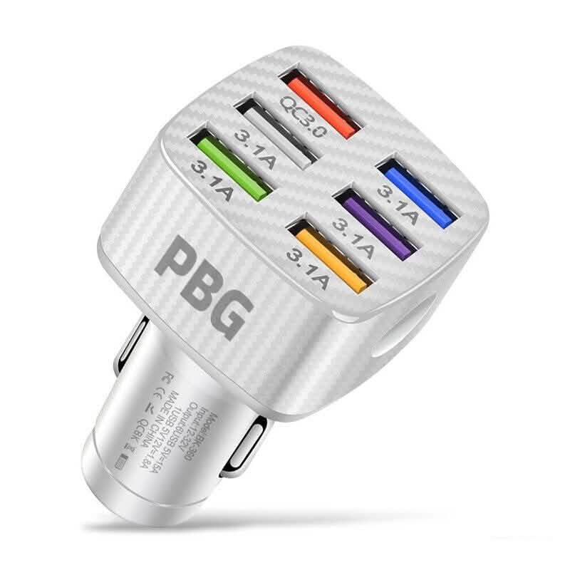 PBG LED 6-Port Car Charger Charge DailySale