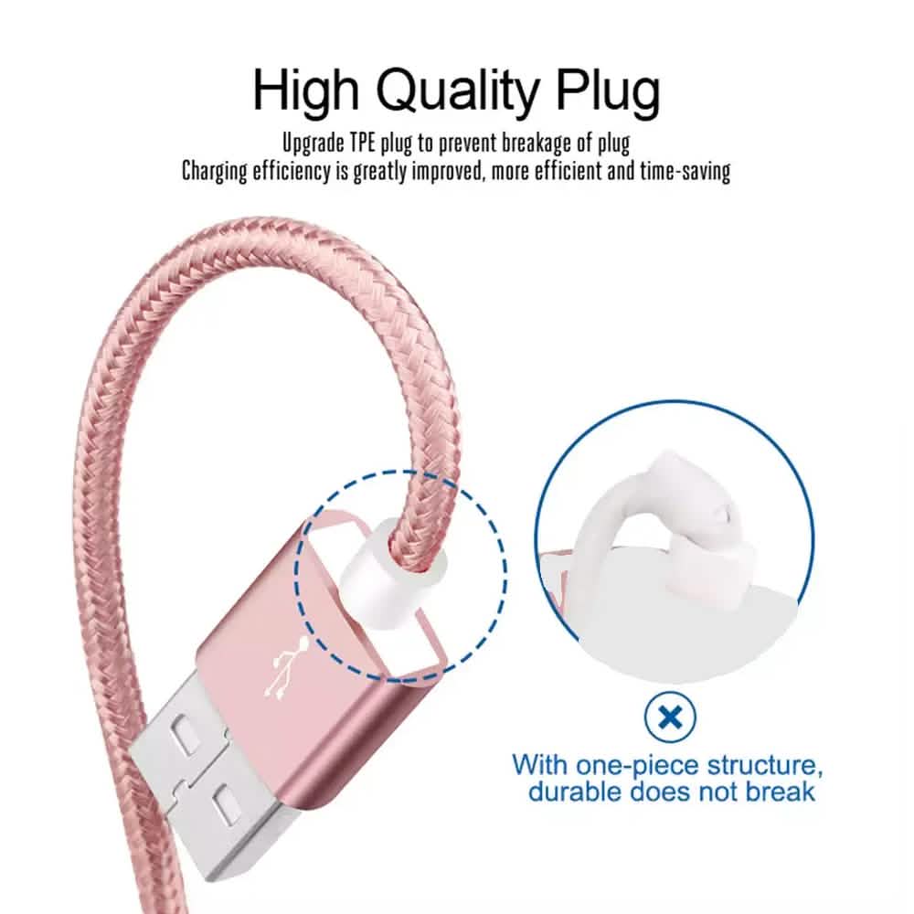 PBG XL 10Ft. Lightning Cable's Nylon Woven Protection DailySale