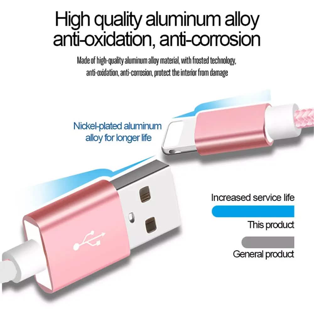 PBG XL 10Ft. Lightning Cable's Nylon Woven Protection DailySale