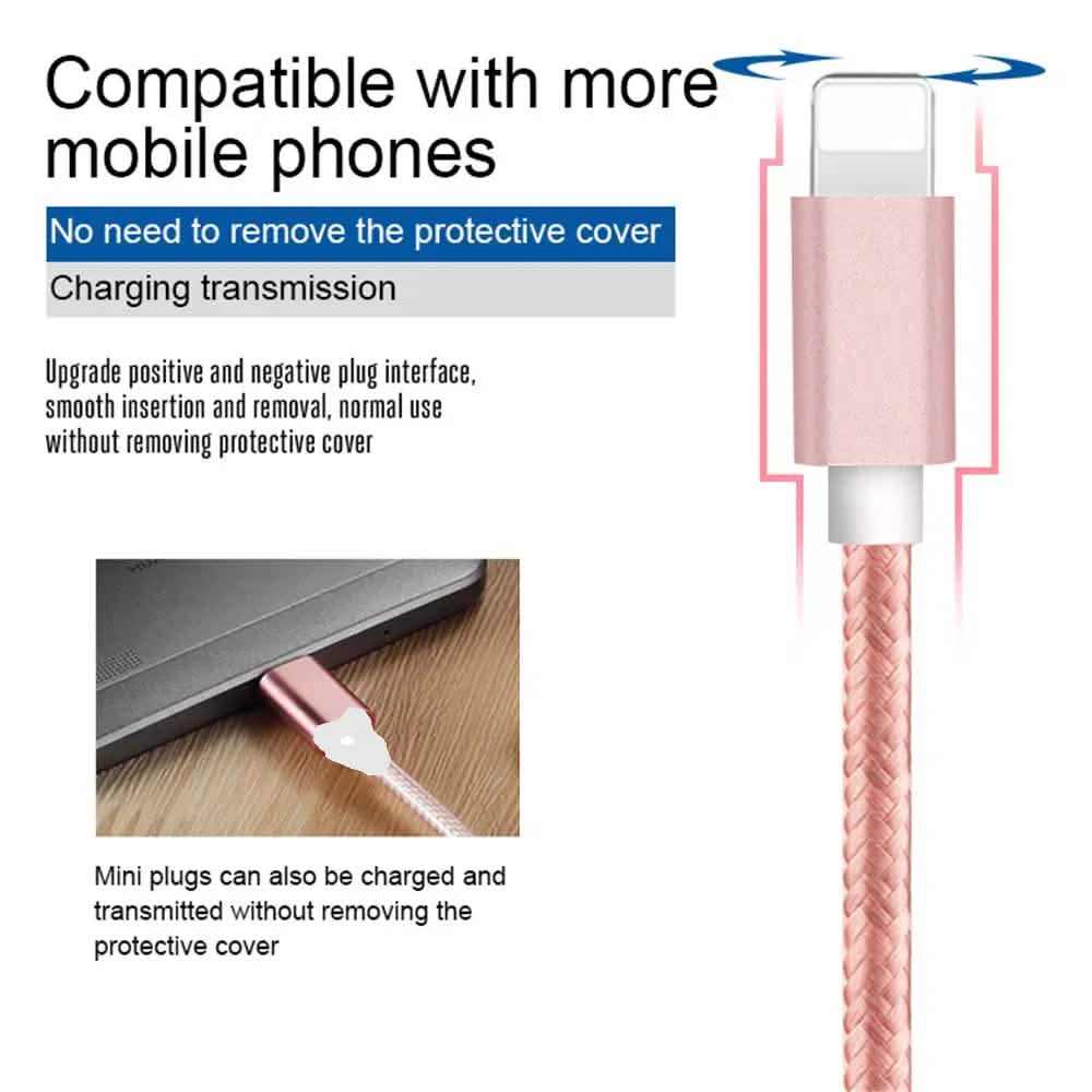 PBG XL 10Ft. Lightning Cable's Nylon Woven Protection DailySale
