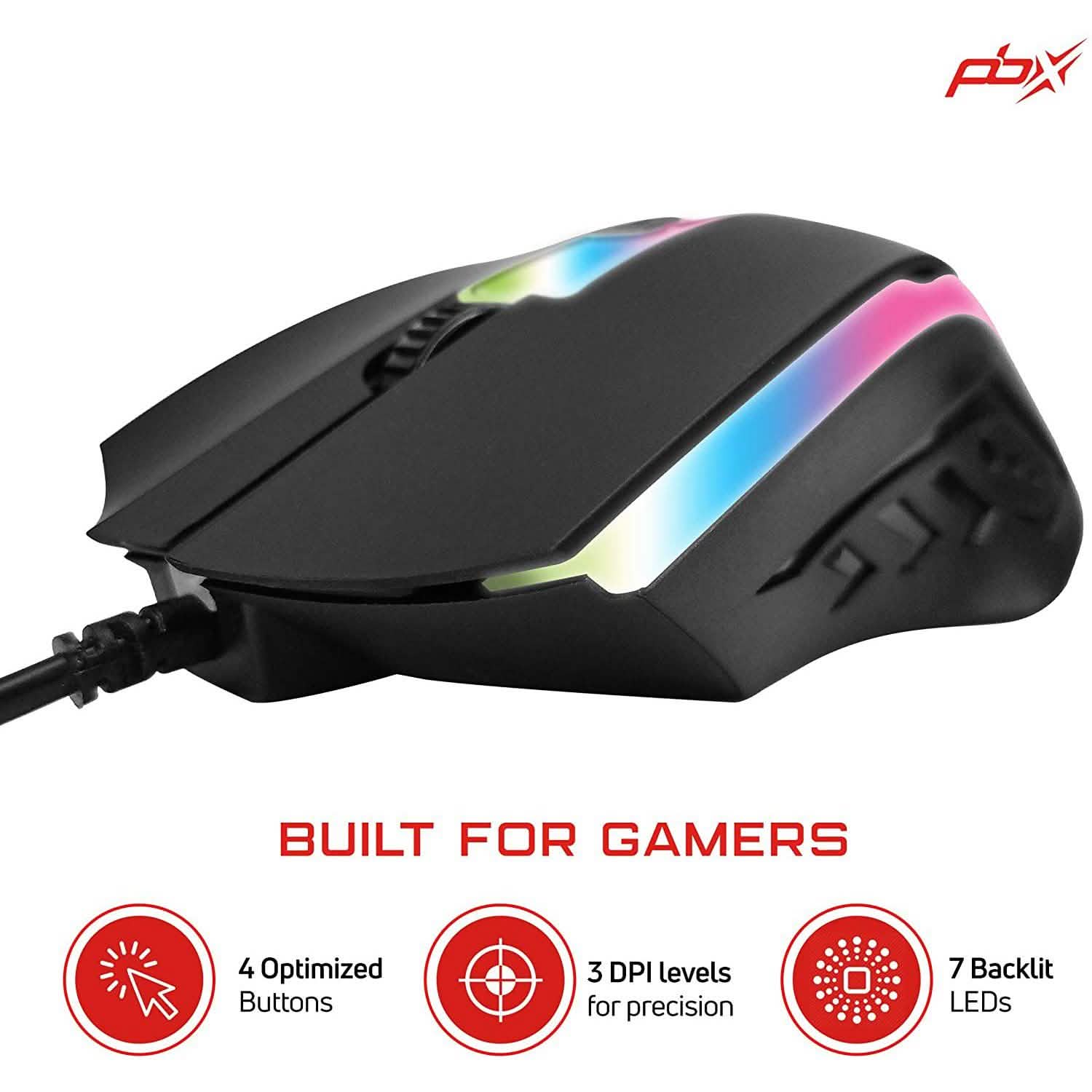 PBX Soldier Wired Gaming Mouse with 4 Optimized Buttons, 3 Levels of DPI DailySale