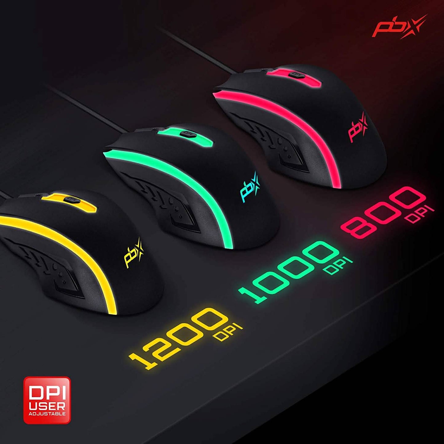 PBX Soldier Wired Gaming Mouse with 4 Optimized Buttons, 3 Levels of DPI DailySale
