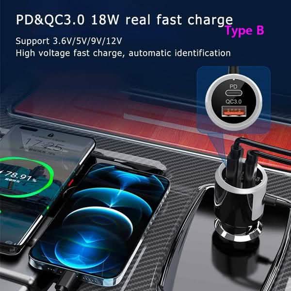 PD18W and QC3.0 Bluetooth 5.0 Car Radio Adapter Dual Fast Charging Port Wireless FM Audio Hands Free Car Kit Receiver DailySale