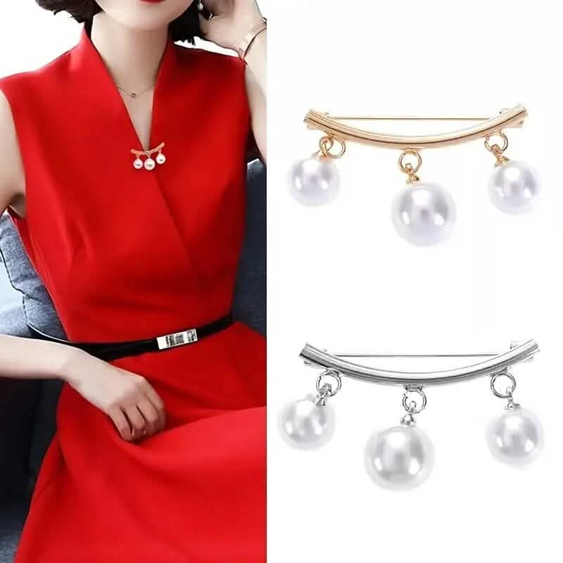 Pearl Fixed Collar Clip Charm Safety Pin DailySale