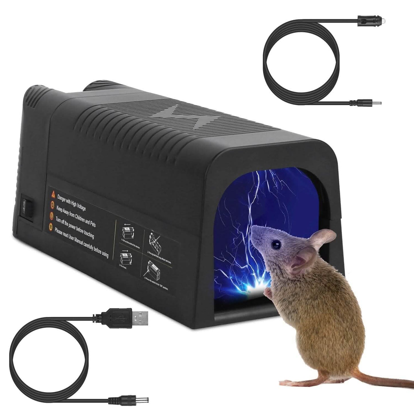 Pest Control Rechargeable Shock Mice Killer with 1800V High Voltage DailySale