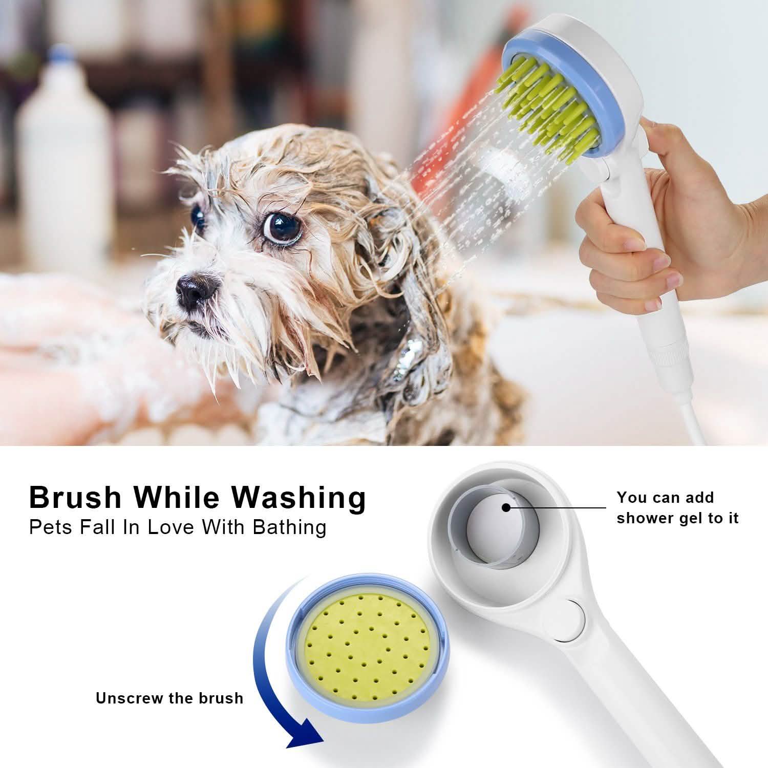 Pet Massage Shower Sprayer with Towel DailySale