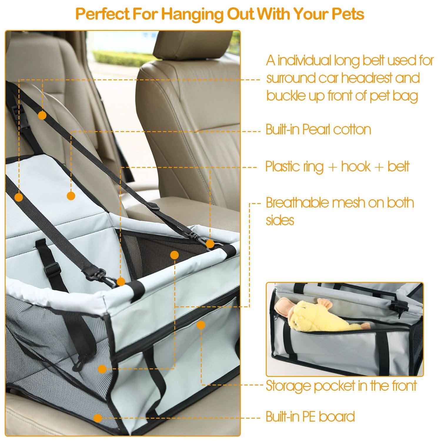 Pet Travel Carrier with Clip-On Safety Leash Zipper Storage Pocket for Pets up to 20lbs DailySale
