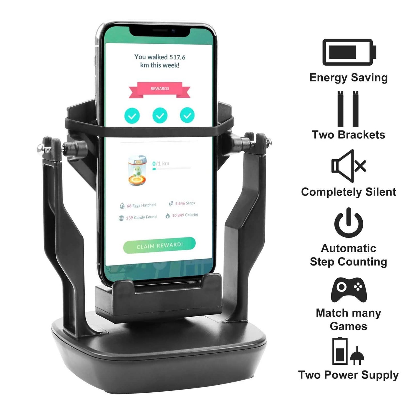 Phone Shaker Wiggle Holder for Pokemon Go Automatic Step Earning Swing Device DailySale