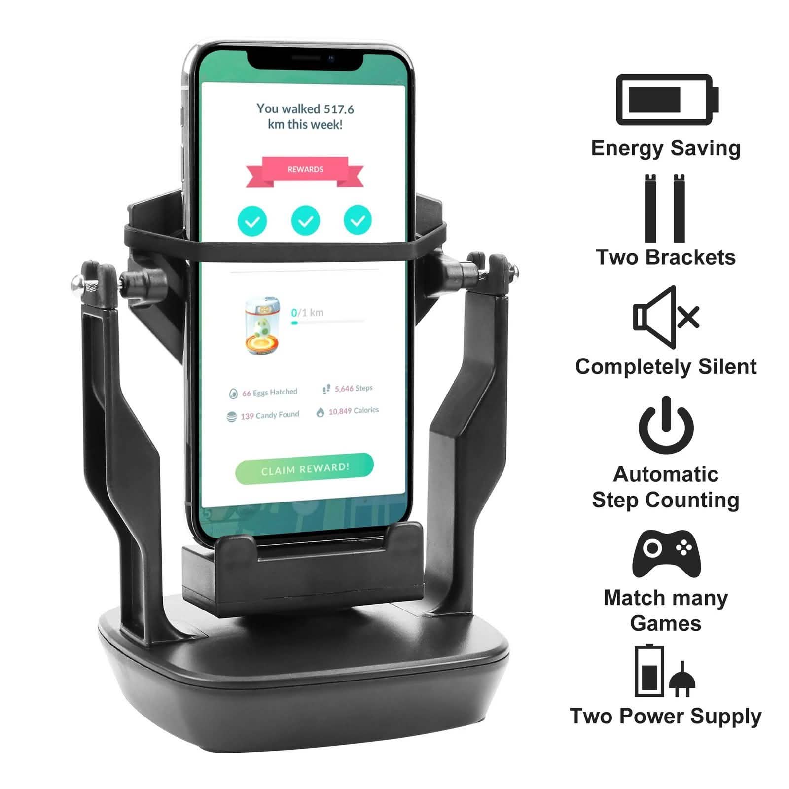 Phone Shaker Wiggle Holder for Pokemon Go Automatic Step Earning Swing Device DailySale