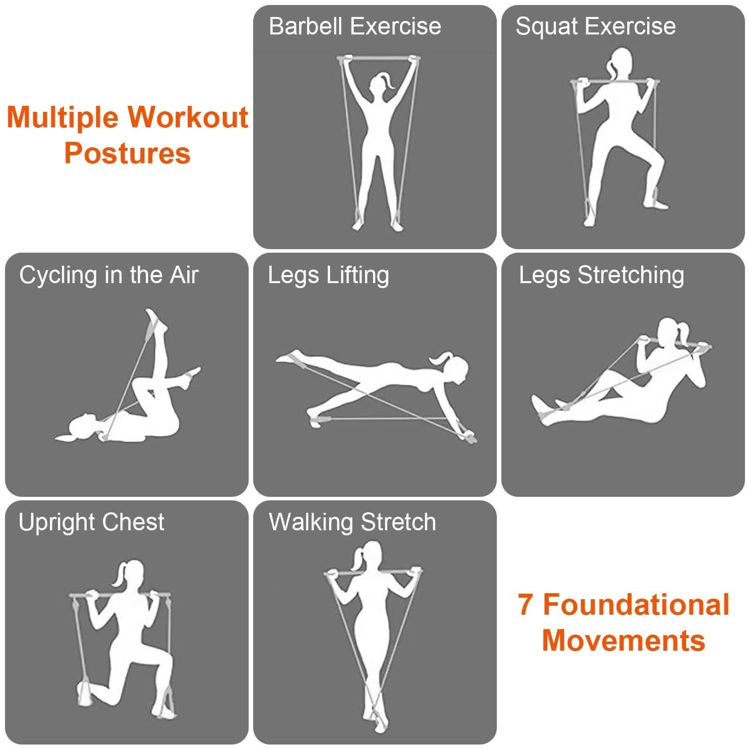 Pilates Bar Kit with 4 Resistance Bands DailySale