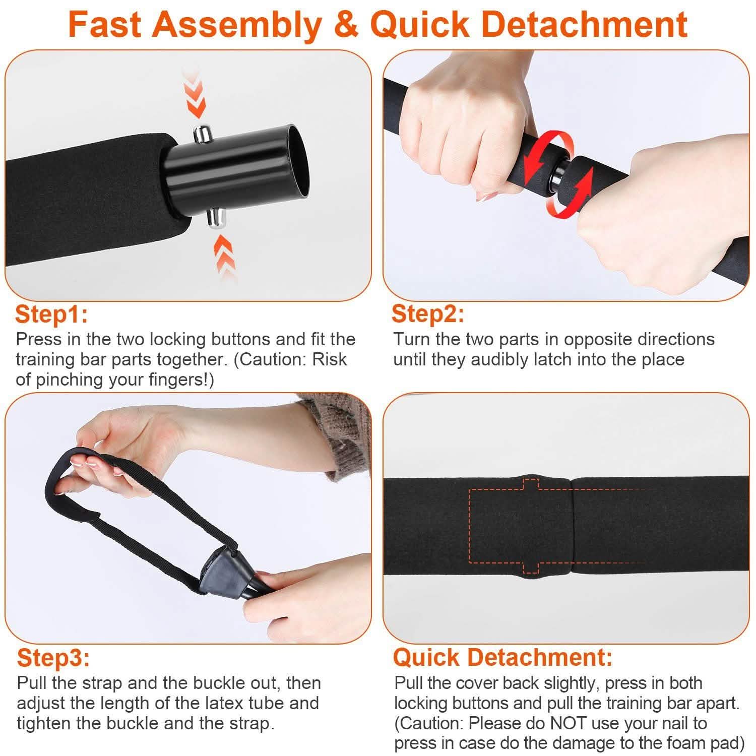 Pilates Bar Kit with 4 Resistance Bands DailySale