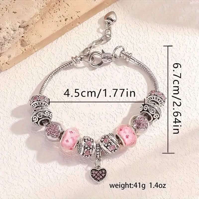 Pink Heart-Shaped Pendant Bracelet DailySale