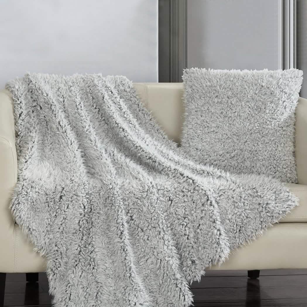 Plush Throw Blanket and Pillow Set DailySale