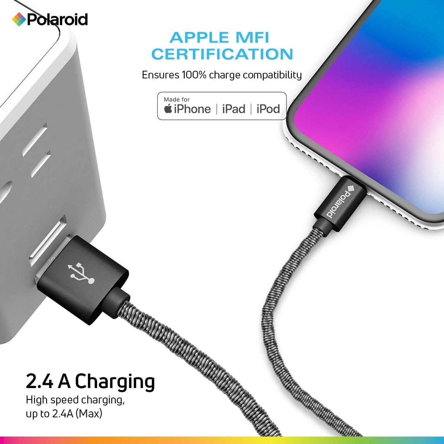Polaroid Apple Certified 5 Ft. Lightning Cable DailySale