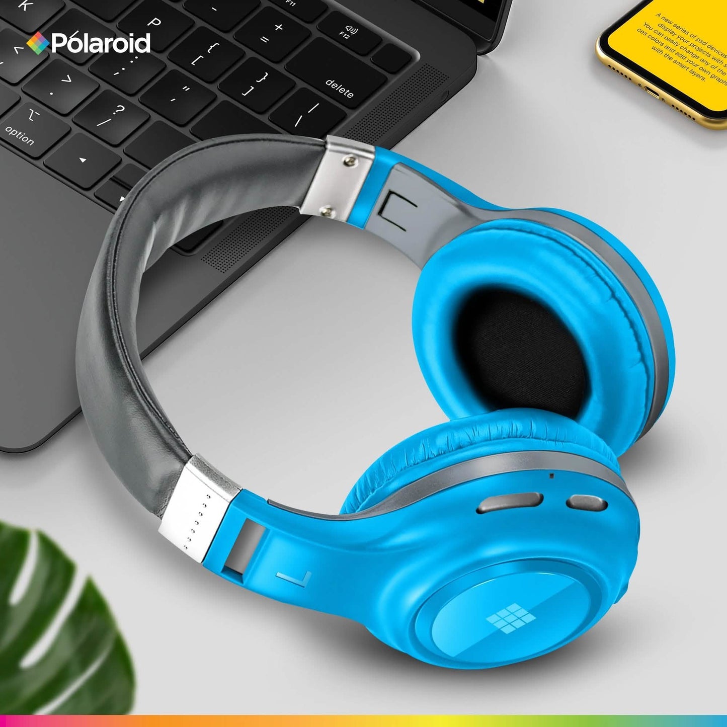 Polaroid Bluetooth Wireless Headphones - Dynamic Stereo Headset with Microphone DailySale