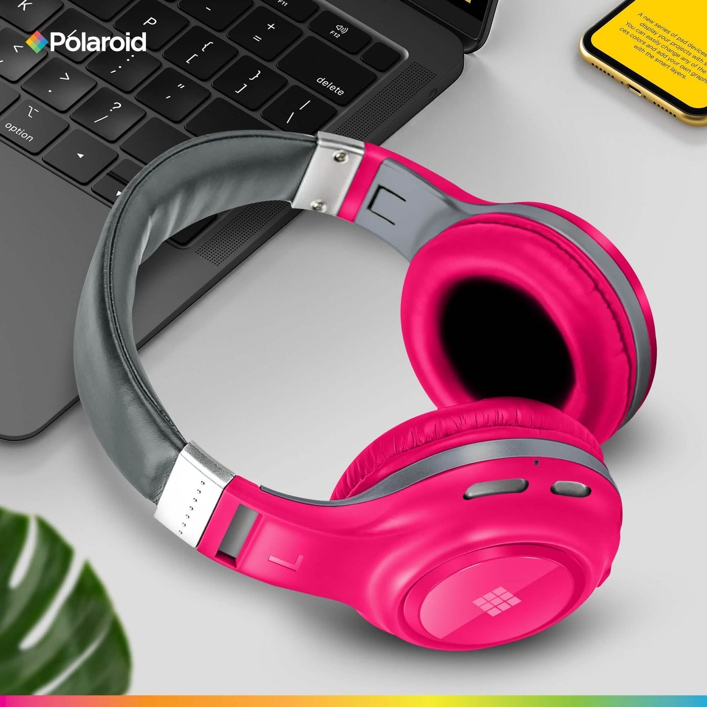 Polaroid Bluetooth Wireless Headphones - Dynamic Stereo Headset with Microphone DailySale