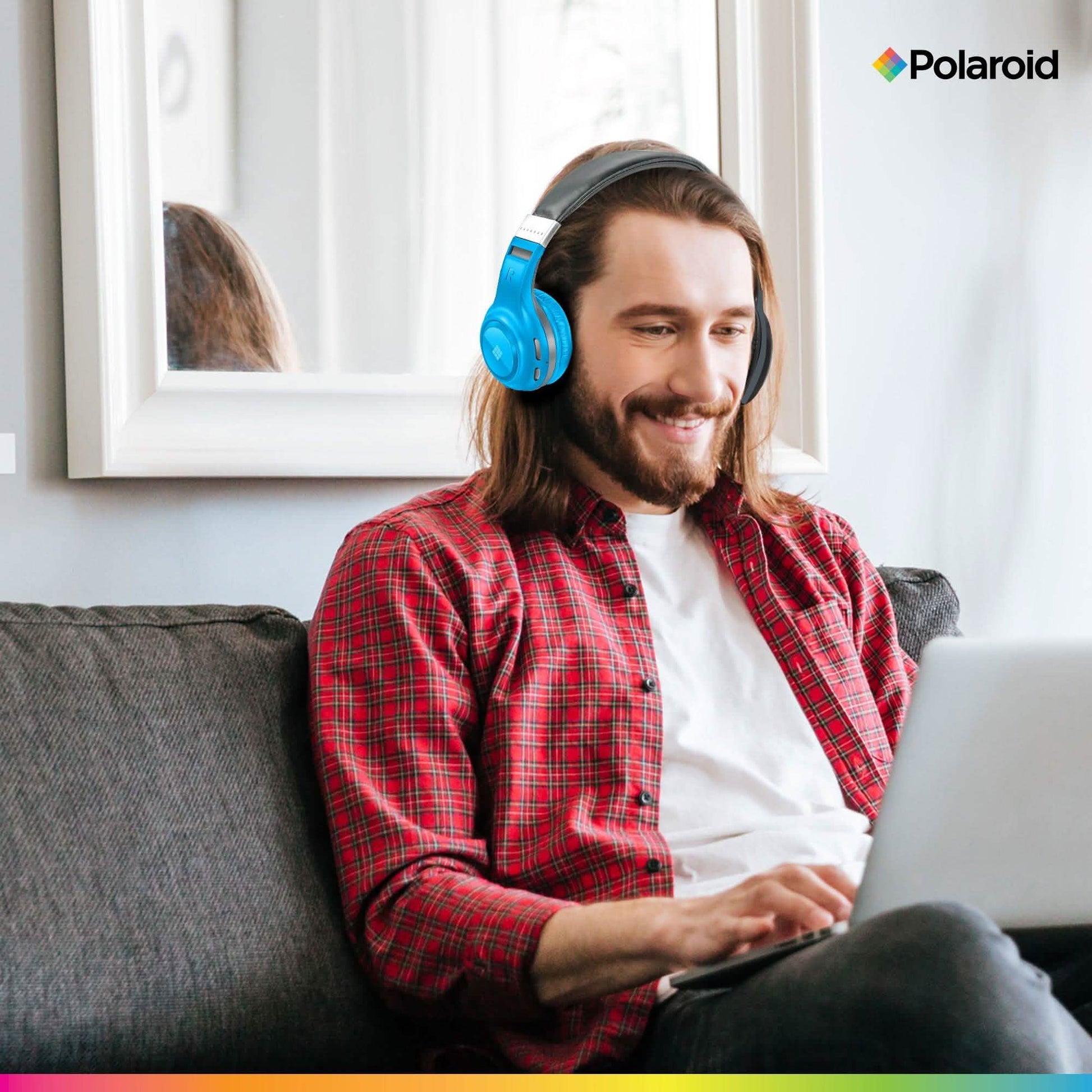 Polaroid Bluetooth Wireless Headphones - Dynamic Stereo Headset with Microphone DailySale