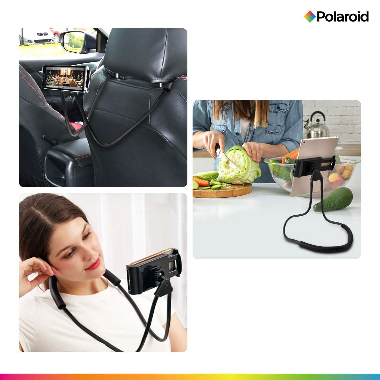 Polaroid FlexiblNeck Phone Holder, Gooseneck Hands Free Smartphone Mount - Adjustable Selfie Stick DailySale