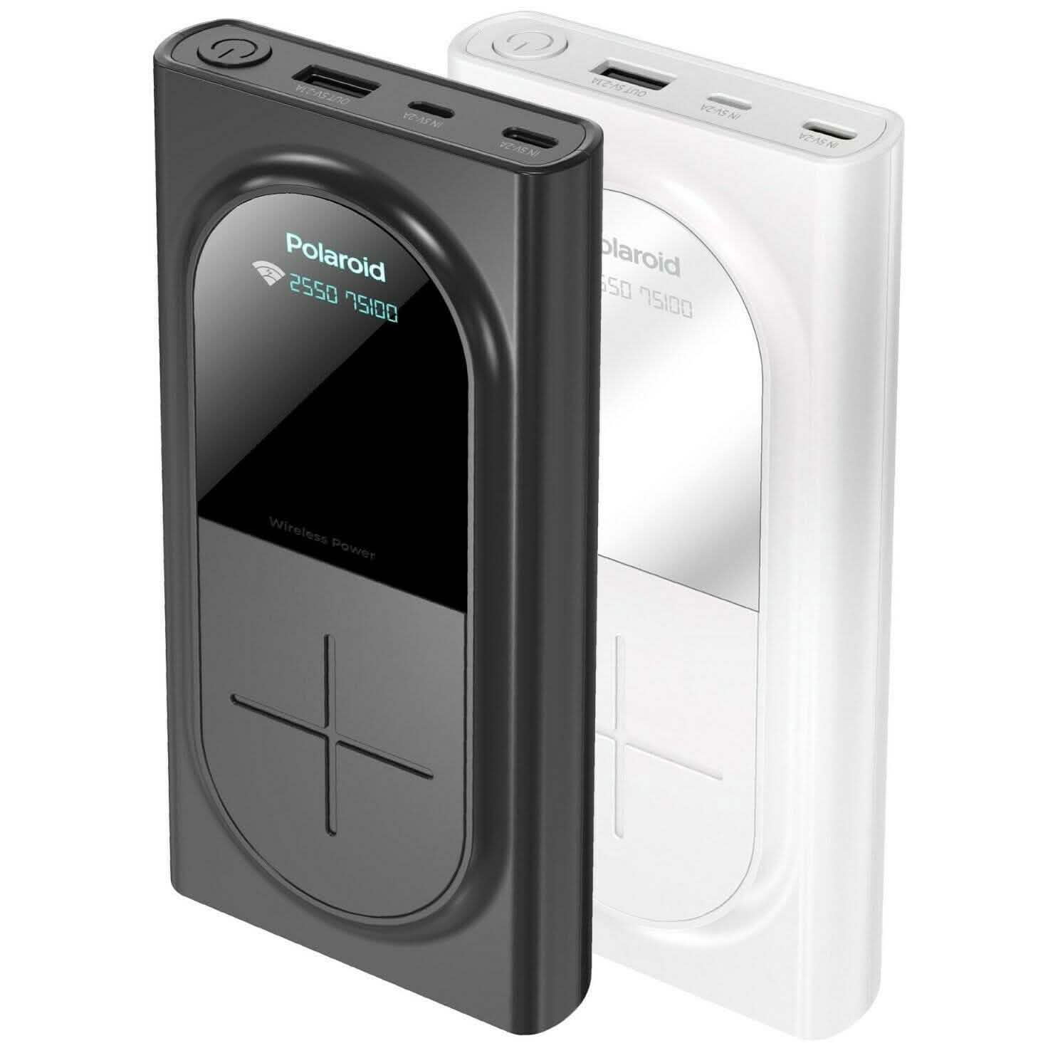 Polaroid Portable Wireless Power Bank - 10000mAh, USB Charging, Digital Display DailySale