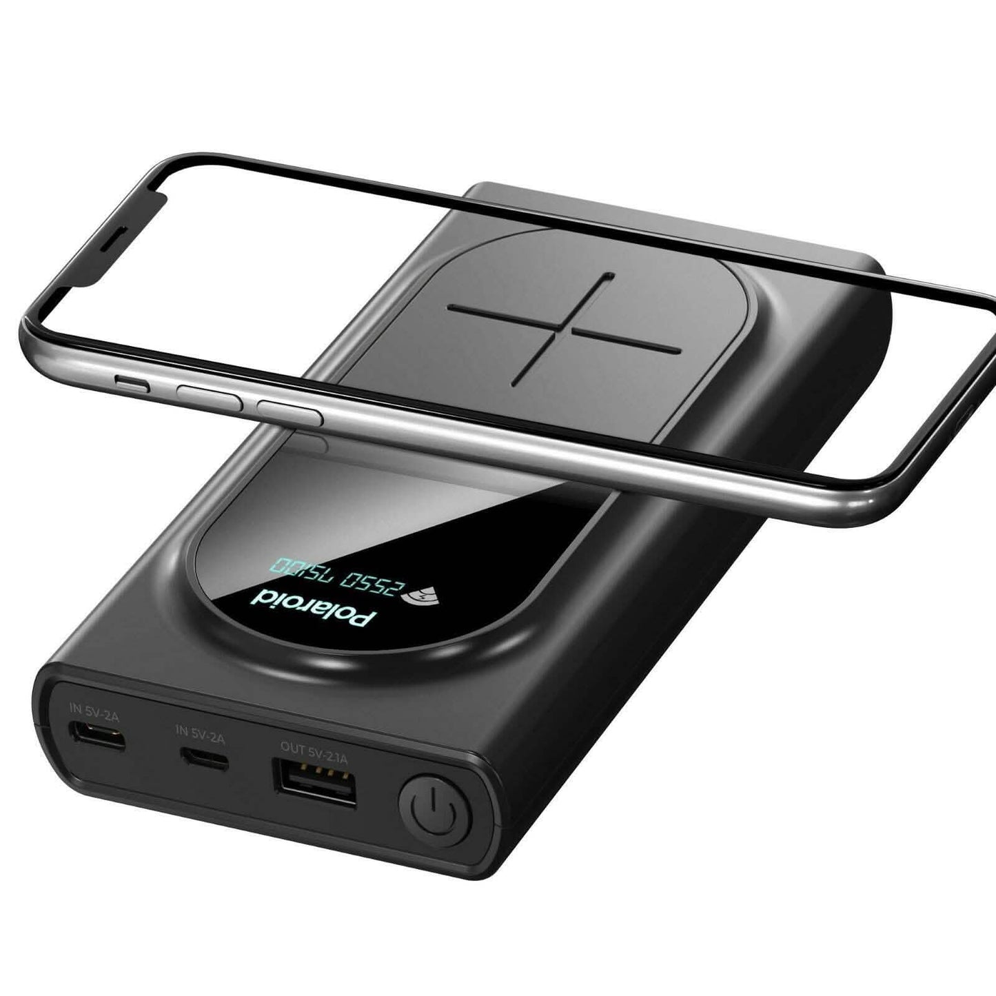 Polaroid Portable Wireless Power Bank - 10000mAh, USB Charging, Digital Display DailySale