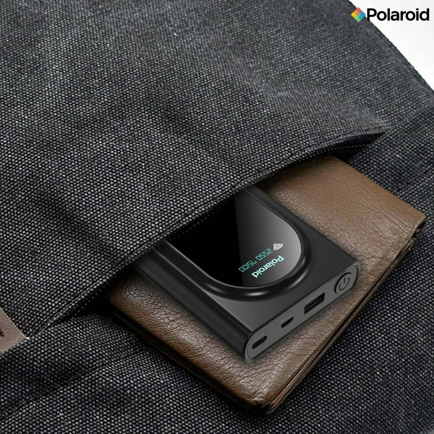 Polaroid Portable Wireless Power Bank - 10000mAh, USB Charging, Digital Display DailySale