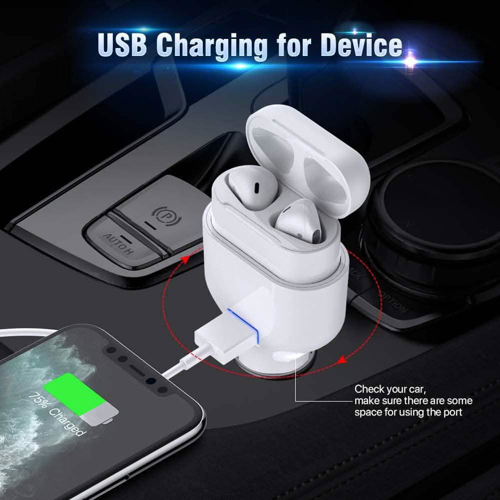 Poleet Car Charger With Charging Adapter for AirPods 1 and 2 DailySale