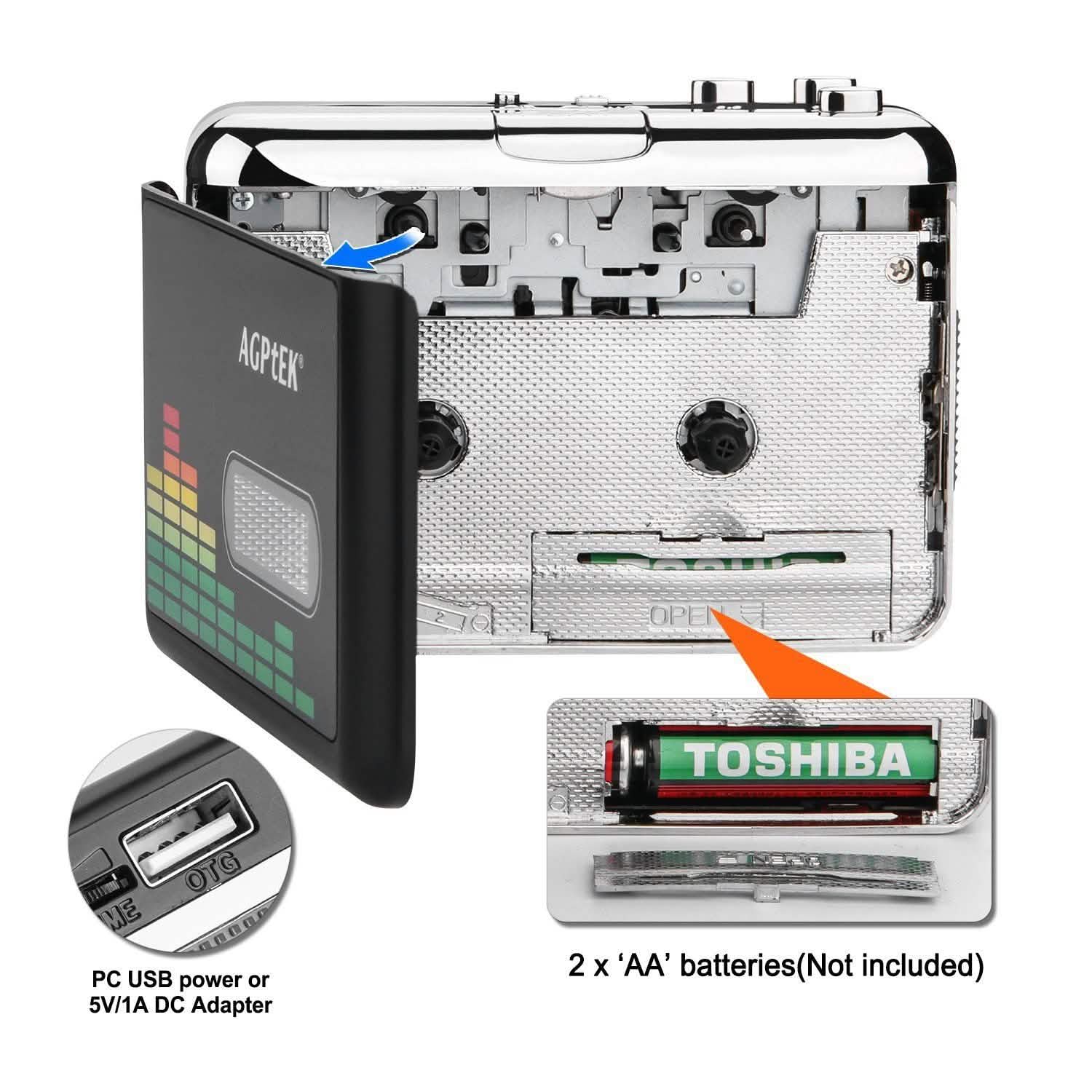 Portable Cassette Audio Music Player Tape-To-MP3 Converter Cassette Recorder DailySale