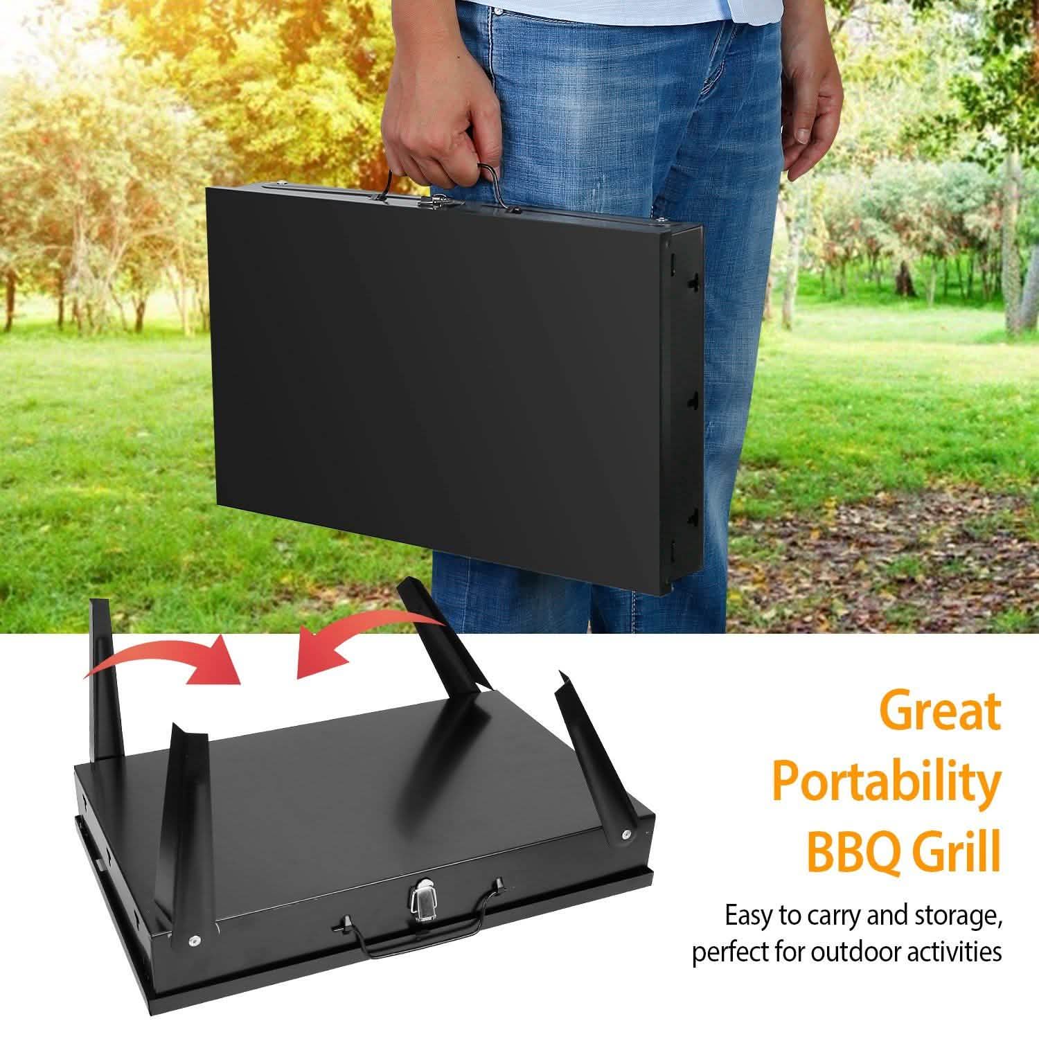 Portable Charcoal Grill Foldable BBQ Suitcase DailySale