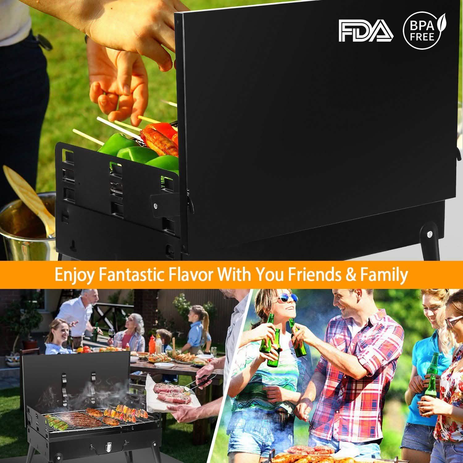 Portable Charcoal Grill Foldable BBQ Suitcase DailySale