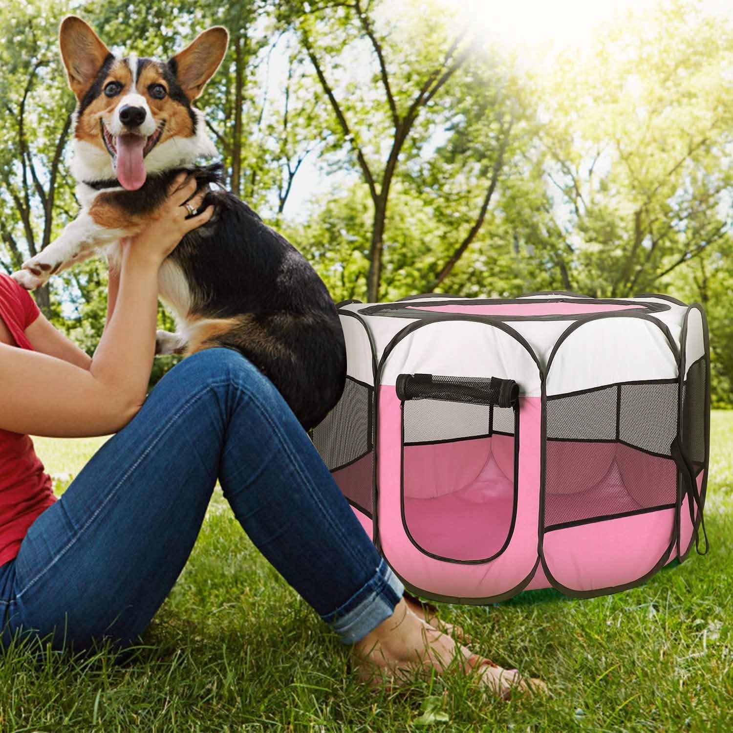 Portable Foldable Pet Playpen For Dogs Cats Other Pets DailySale