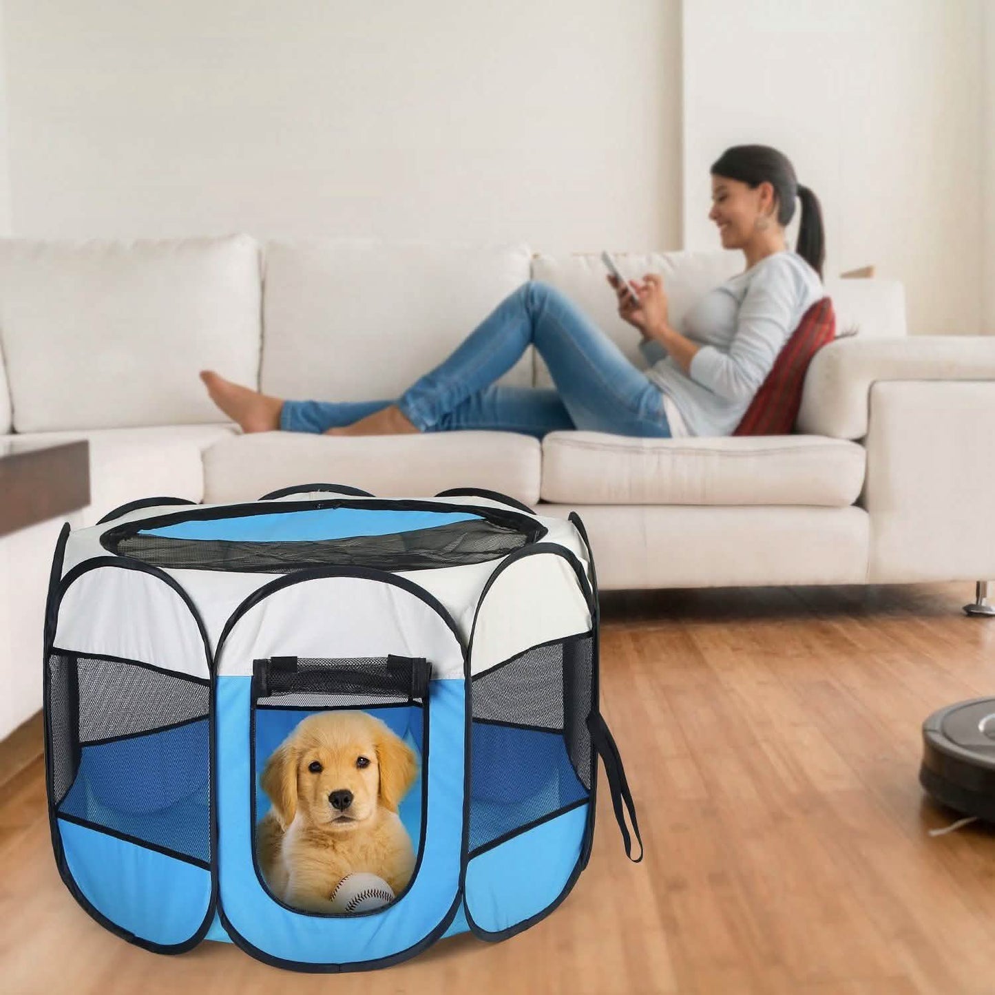Portable Foldable Pet Playpen For Dogs Cats Other Pets DailySale