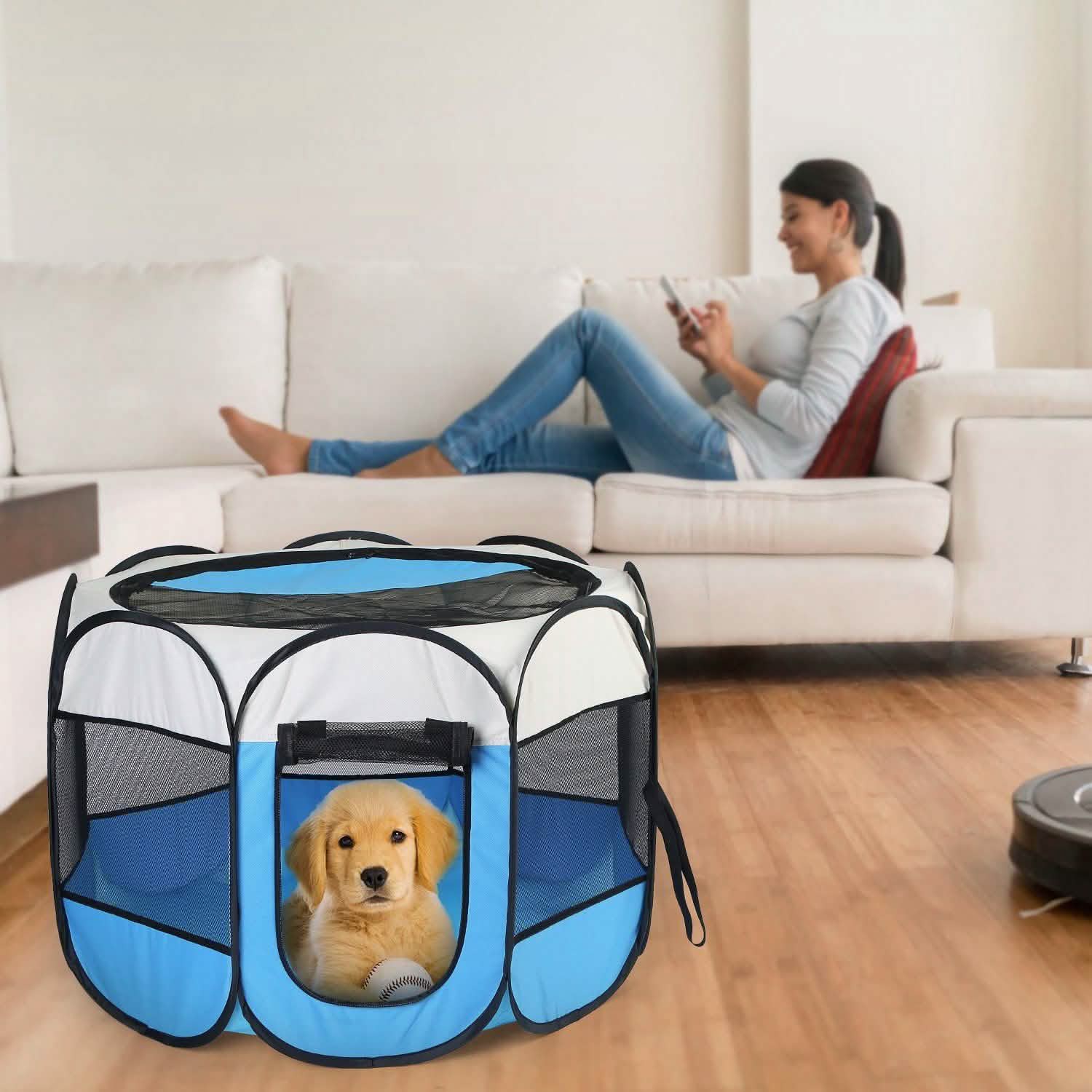 Portable Foldable Pet Playpen For Dogs Cats Other Pets DailySale