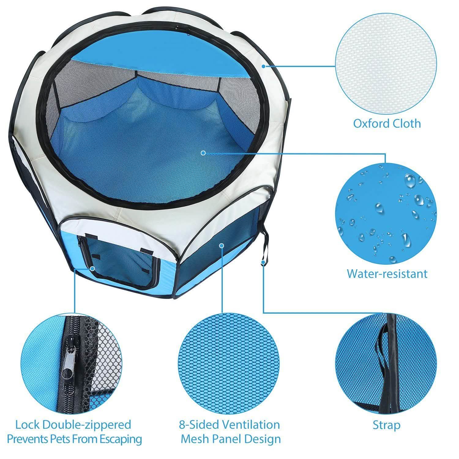 Portable Foldable Pet Playpen For Dogs Cats Other Pets DailySale
