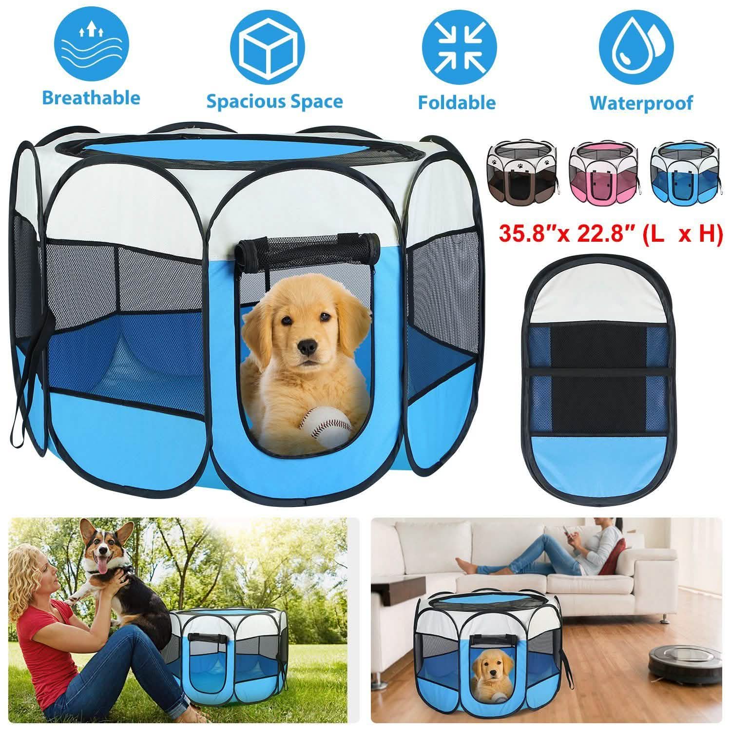 Portable Foldable Pet Playpen For Dogs Cats Other Pets DailySale
