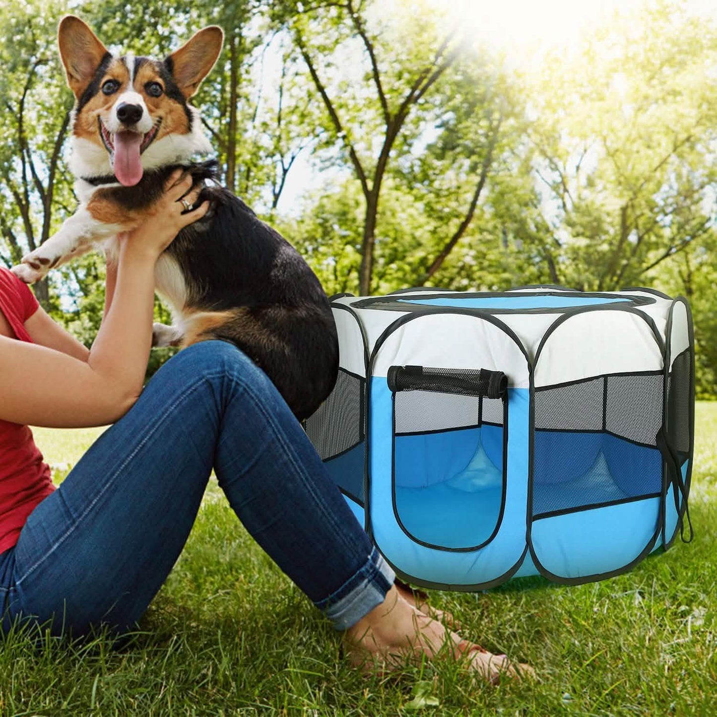 Portable Foldable Pet Playpen For Dogs Cats Other Pets DailySale