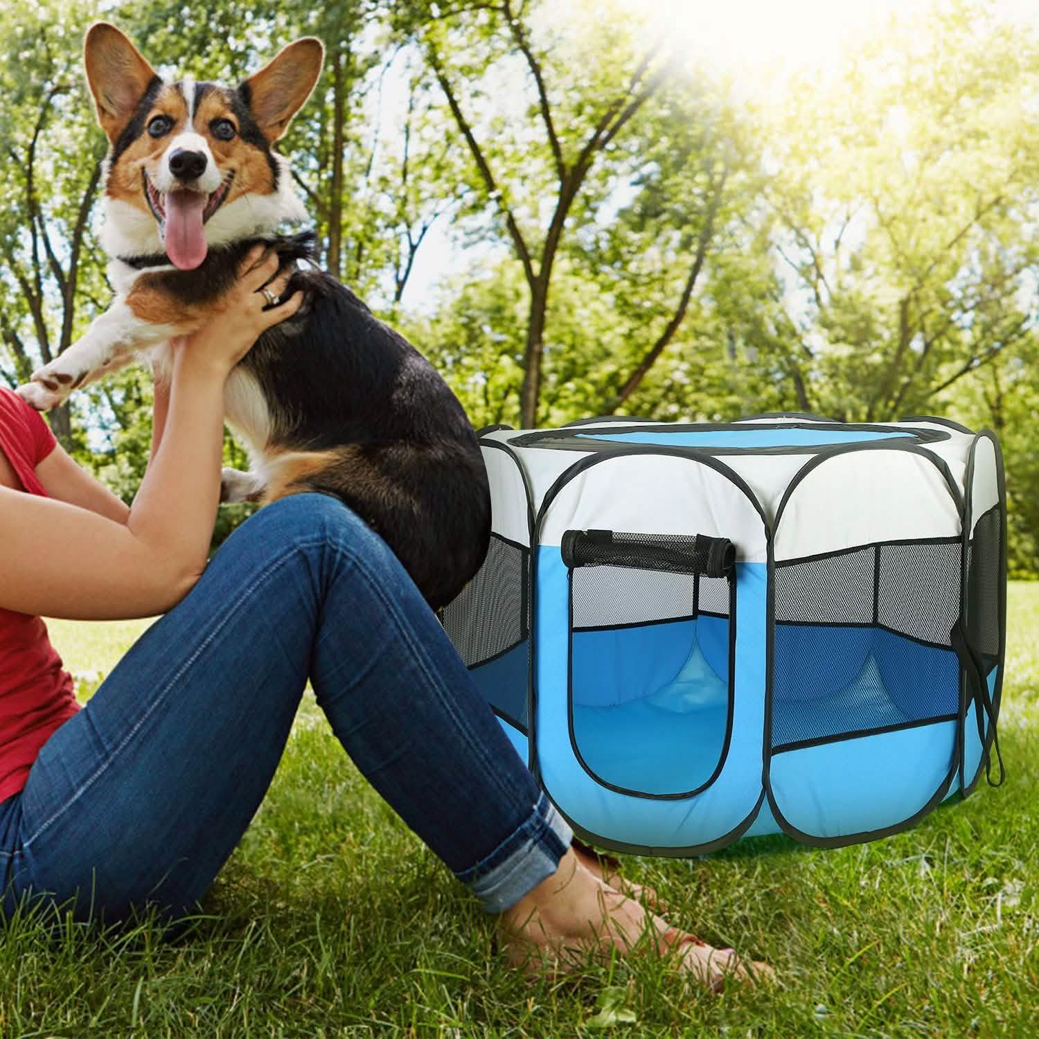 Portable Foldable Pet Playpen For Dogs Cats Other Pets DailySale