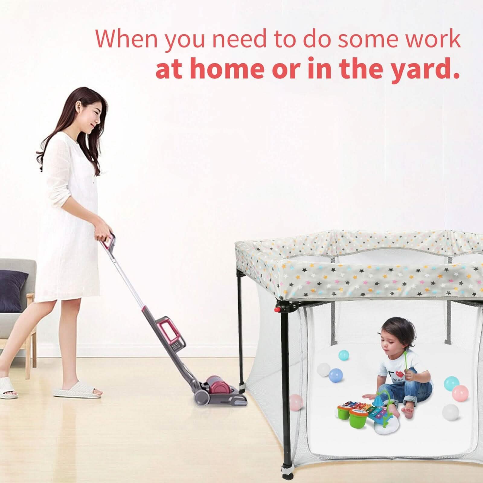 Portable Folding Playard for Babies, Toddler Indoor & Outdoor Play DailySale