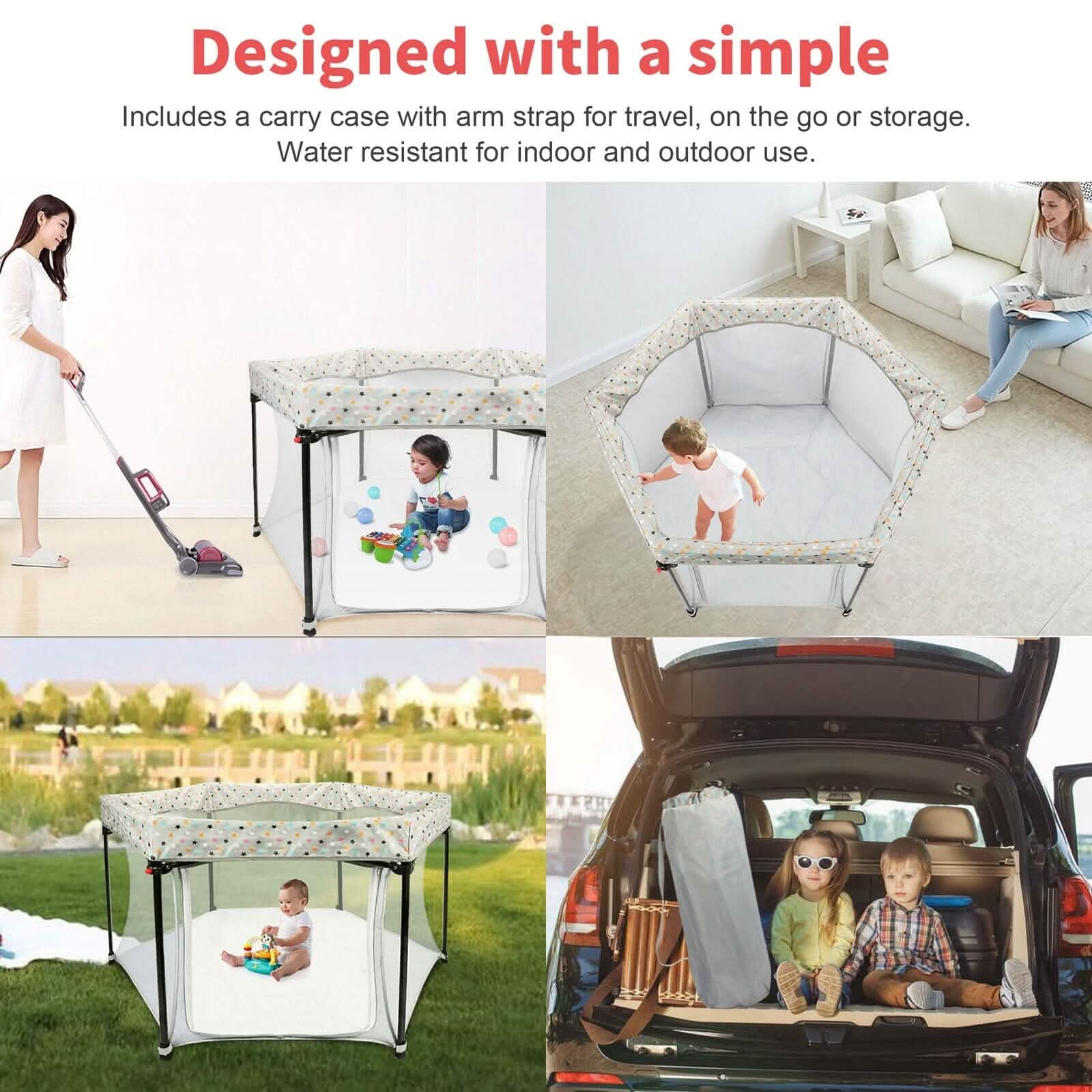 Portable Folding Playard for Babies, Toddler Indoor & Outdoor Play DailySale