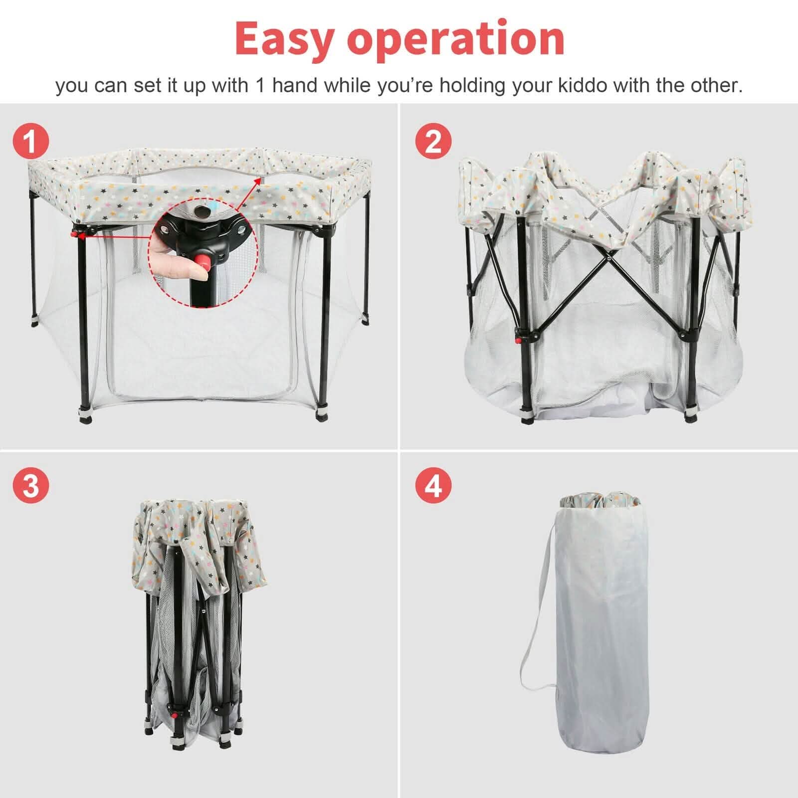 Portable Folding Playard for Babies, Toddler Indoor & Outdoor Play DailySale