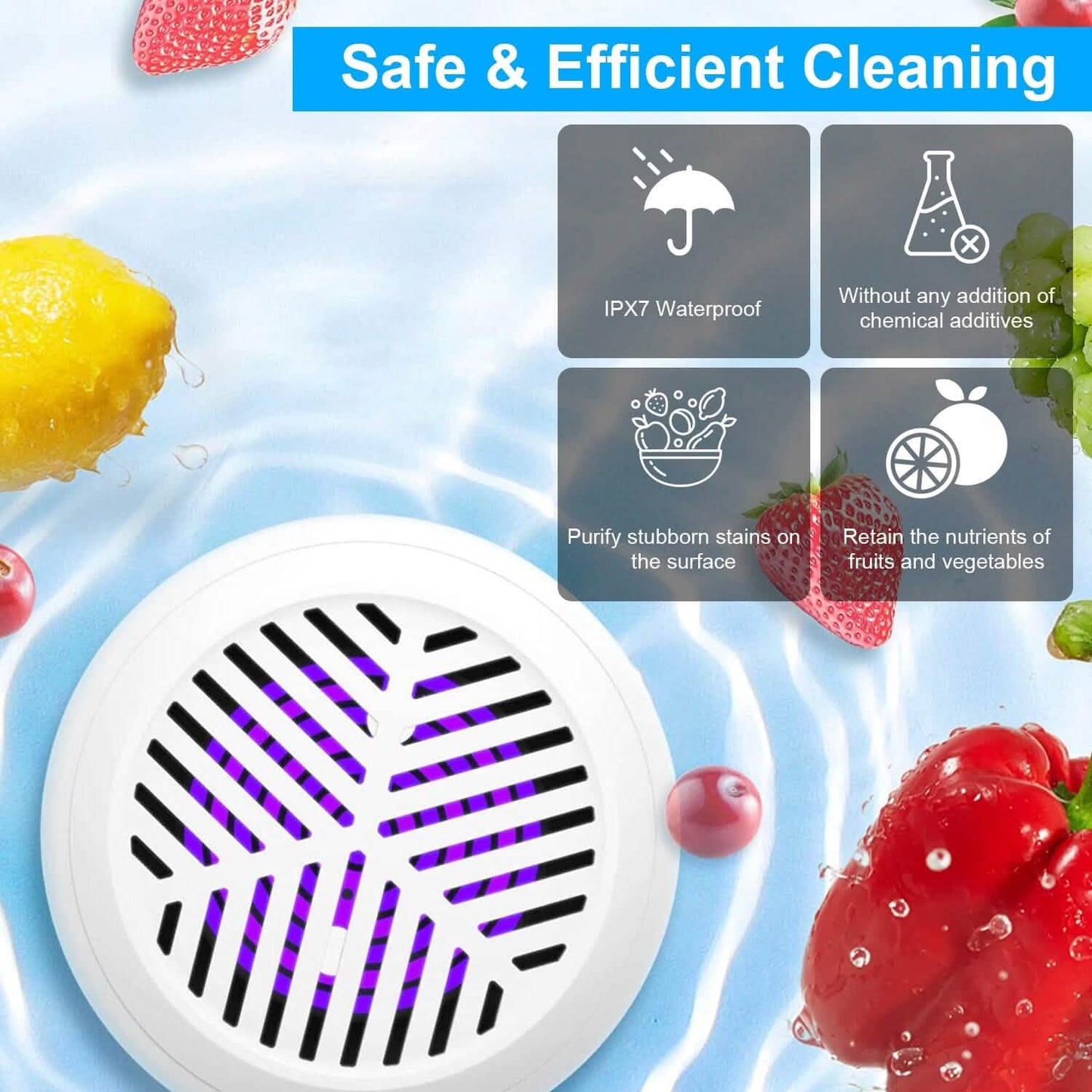 Portable Fruit Vegetable Washing Machine IPX7 Waterproof Rechargeable Fruit Cleaner DailySale