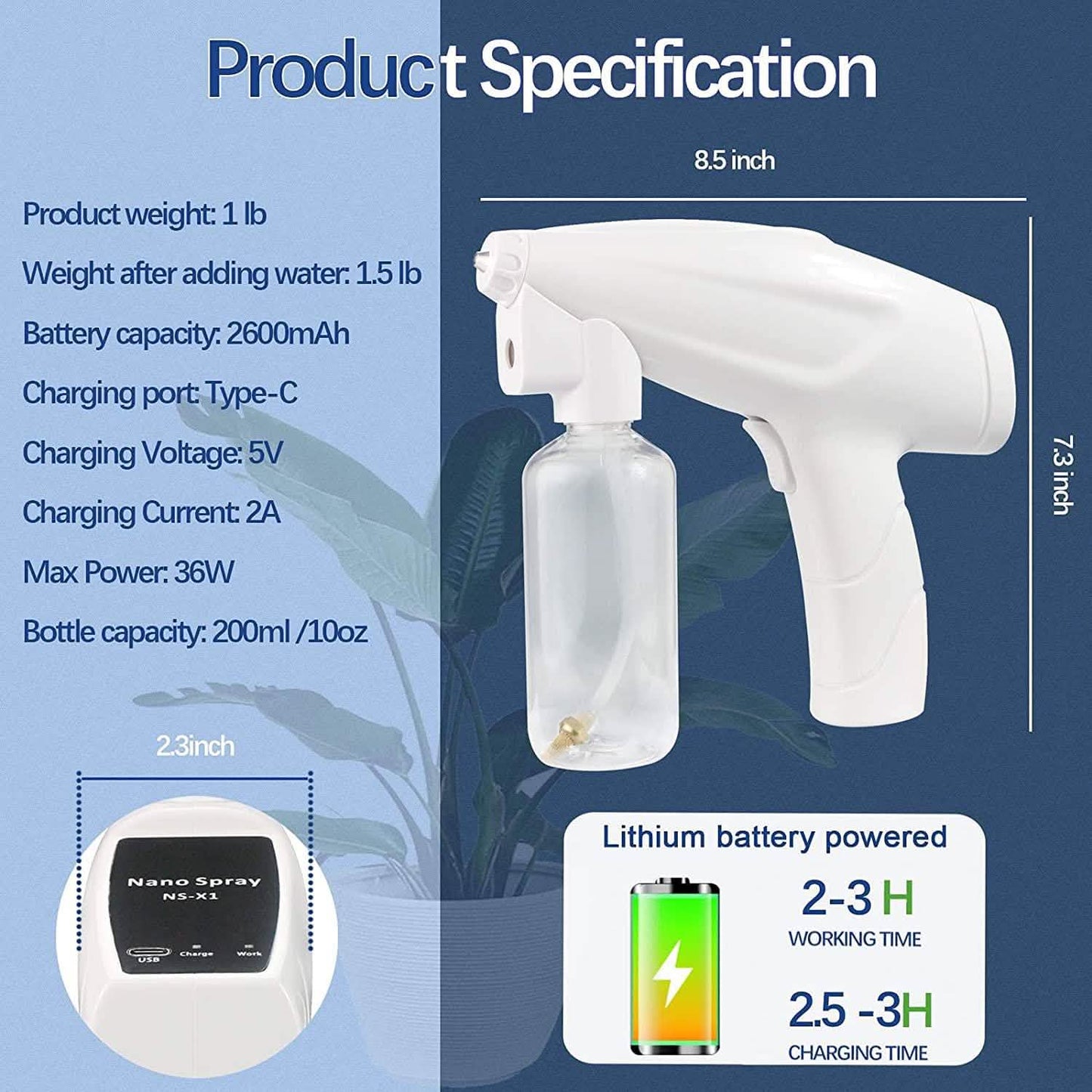 Portable Handheld Sprayer with Blue Light DailySale