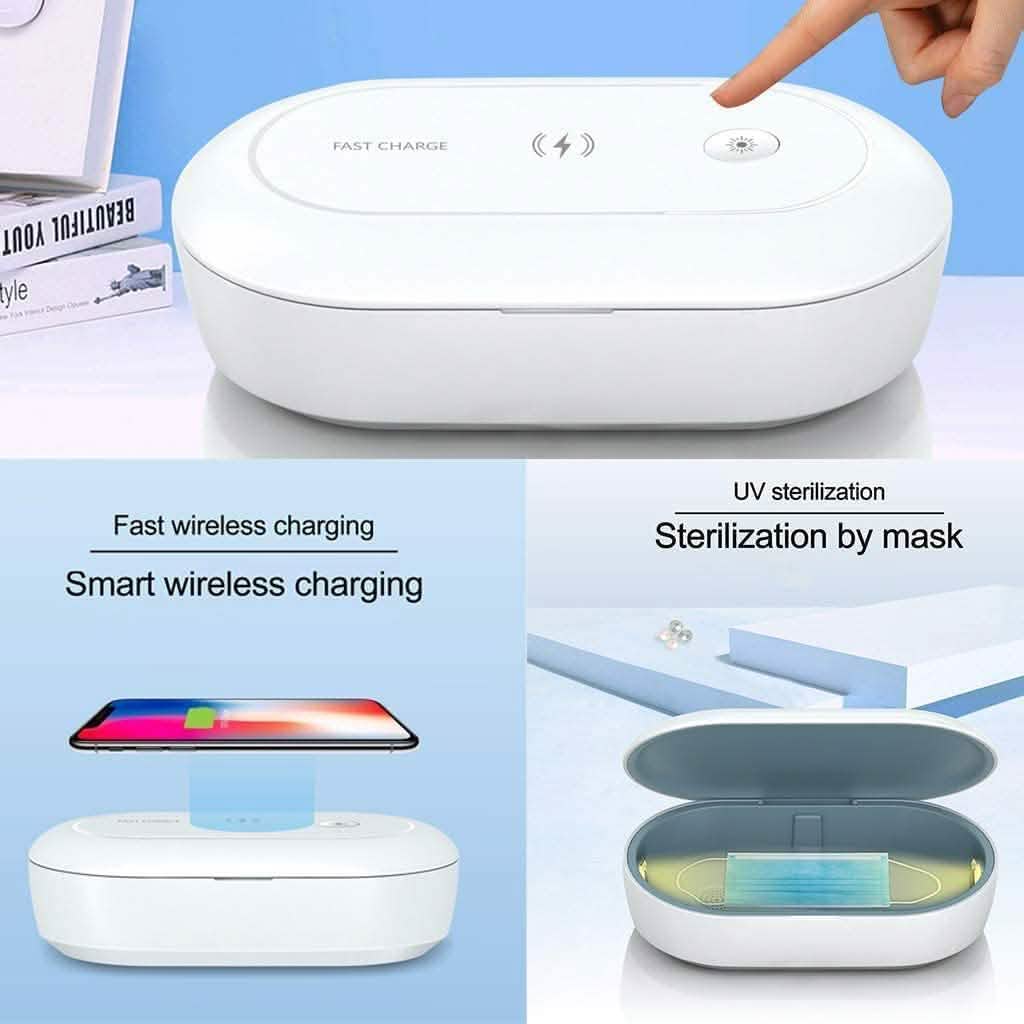 Portable Multi-Function Cell Phone Cleaning Box with Aroma Diffuser and Wireless Charger, Cleaning Box - OJD-L03 DailySale