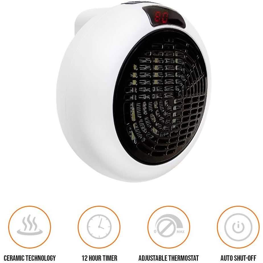 Portable Plug In Electric Heat Adjustable Thermostat DailySale