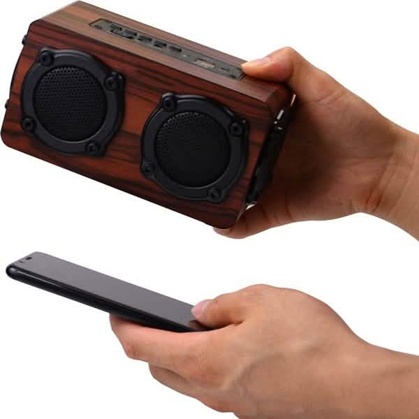Portable Retro Wooden Wireless Bluetooth 4.2 Speaker DailySale